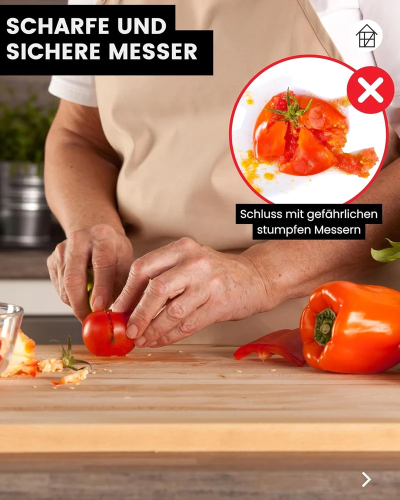 Küchenmesser Set 6tlg, gerade Klinge, Klingenlänge 6cm