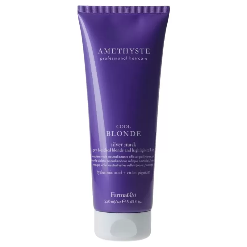 Masque silver - Cheveux gris, blonds décolorés et méchés - Amethyste BLONDE - (250ml)