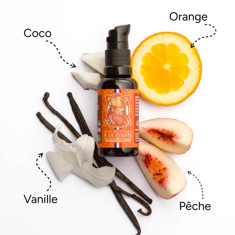 Huile pour barbe - Senteur Epicée et Fruitée - à la Pirate