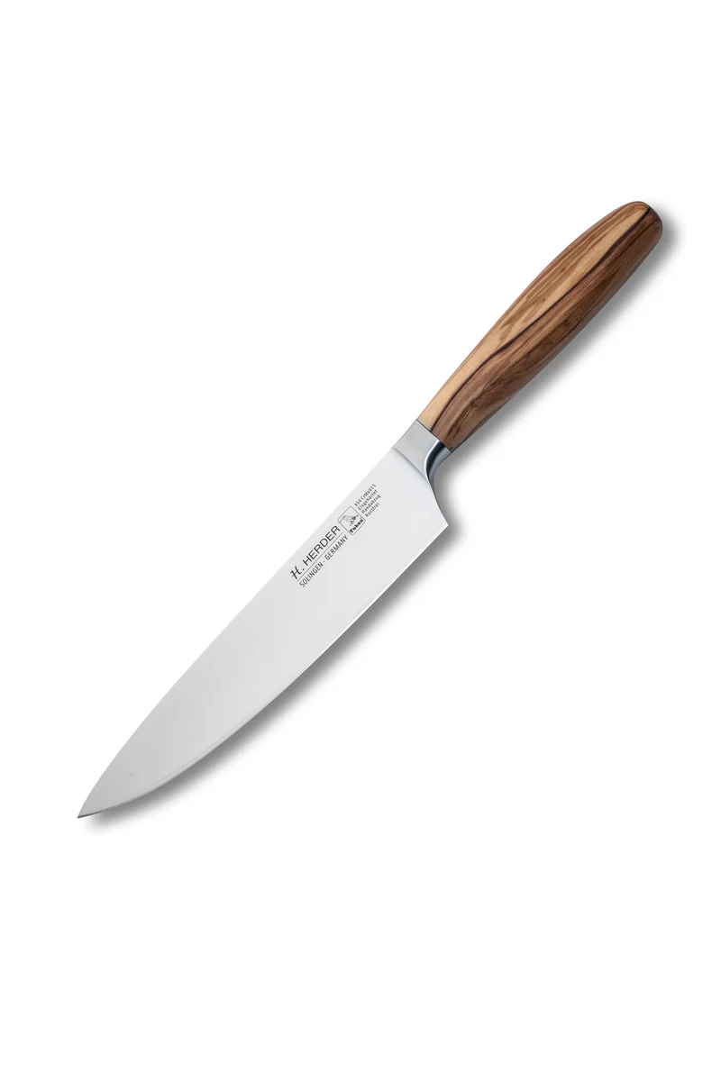 Kochmesser Eterno, Olivenholz, Klingenlänge 21cm, geschmiedet