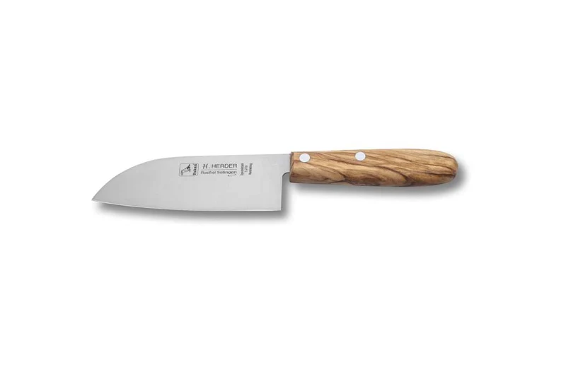 Mini-Santokumesser, 13,5cm mit Griff aus Olivenholz