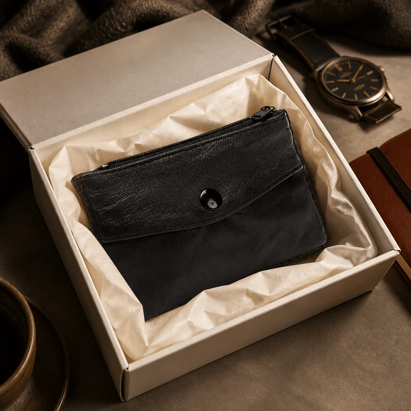 Porte-Monnaie Homme en Cuir Souple, Petit ou Grand