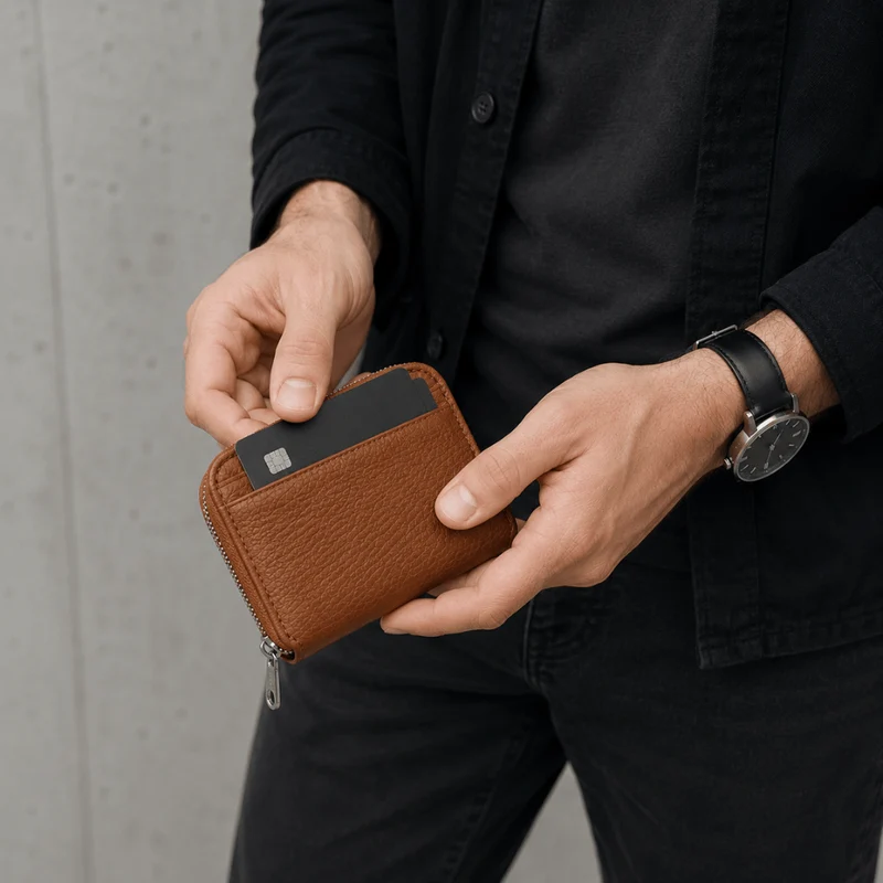Porte-Monnaie Homme en Cuir à Personnaliser au Laser