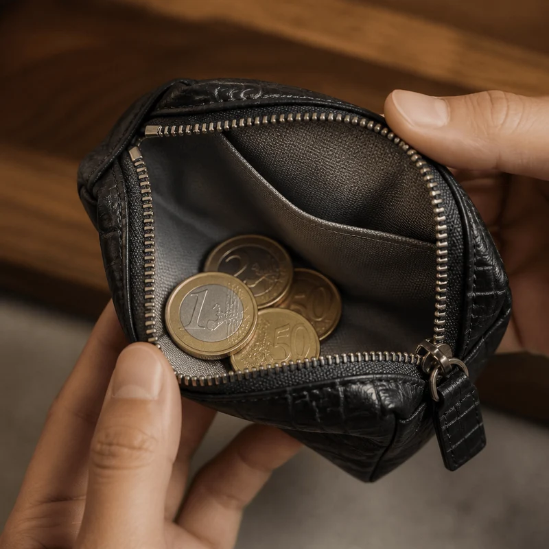 Porte-Monnaie Homme Façon Croco Compact Zippé