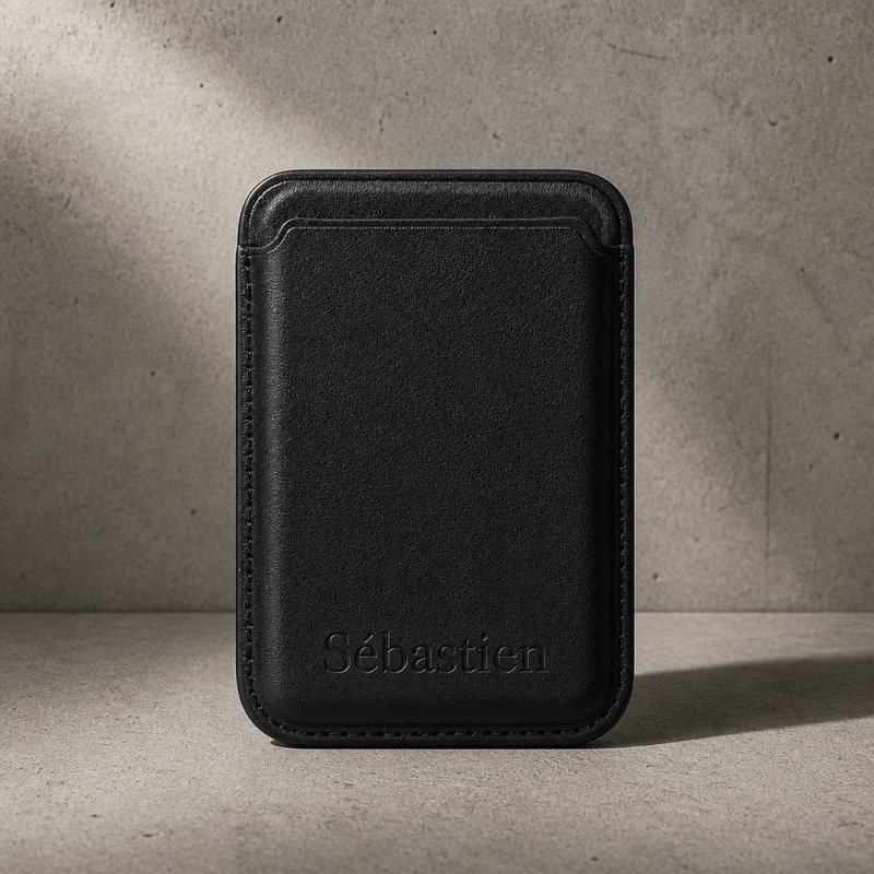 Porte-Cartes MagSafe Homme Personnalisé Gravé