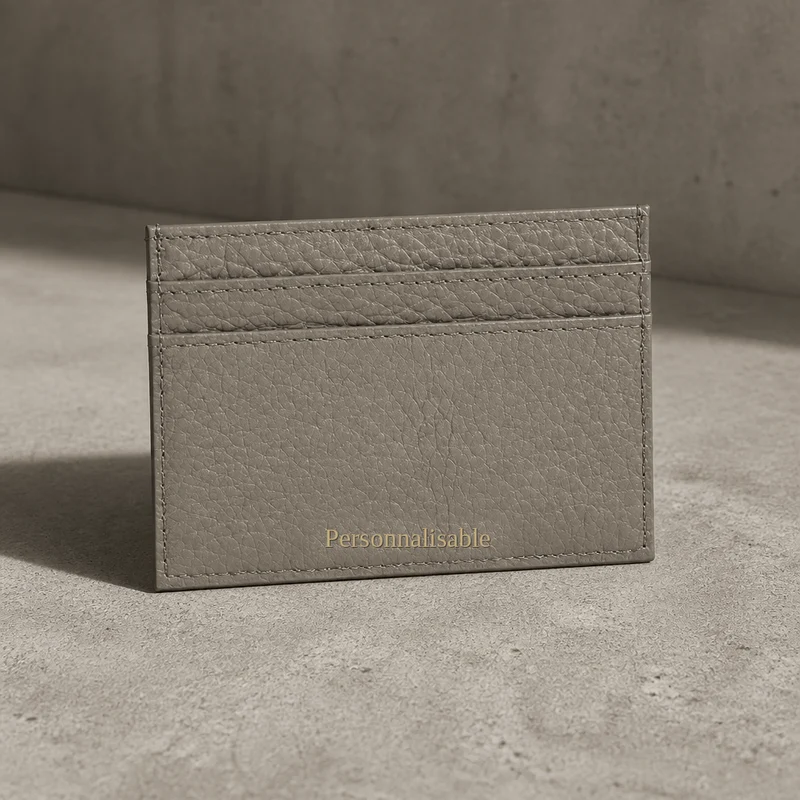 Porte-Cartes Homme Cuir Grainé Personnalisé à Graver