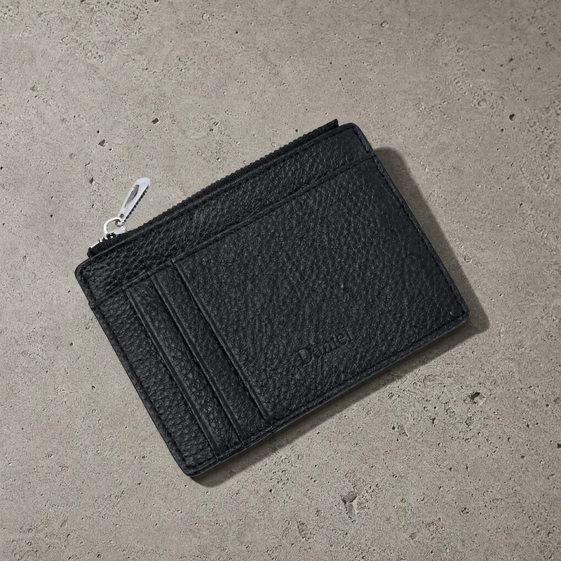 Porte-Cartes Homme Cuir Zippé Personnalisé Gravé