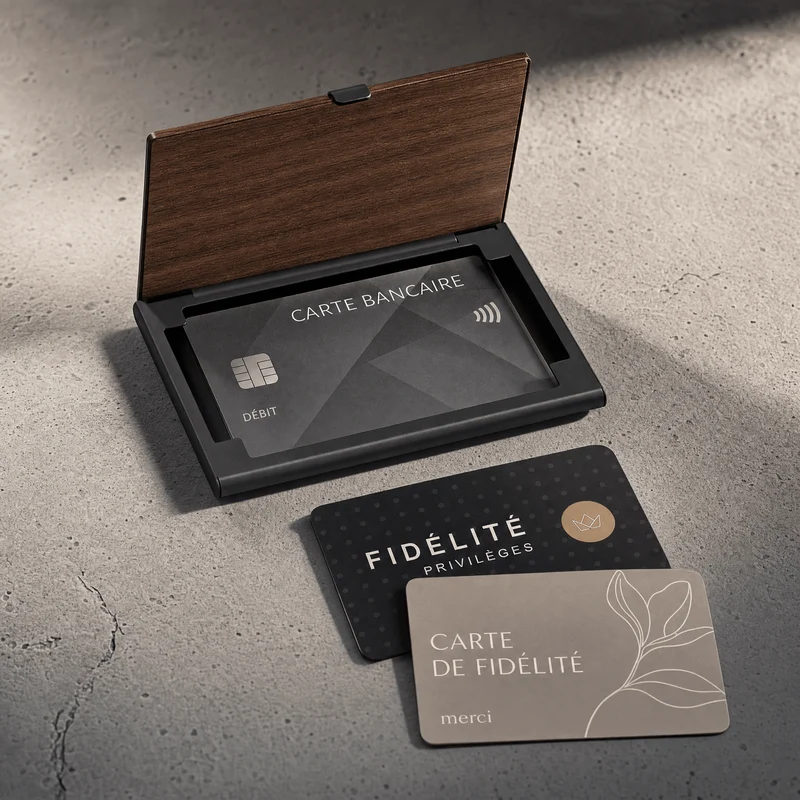 Porte-Cartes Homme Bois et Acier Personnalisable