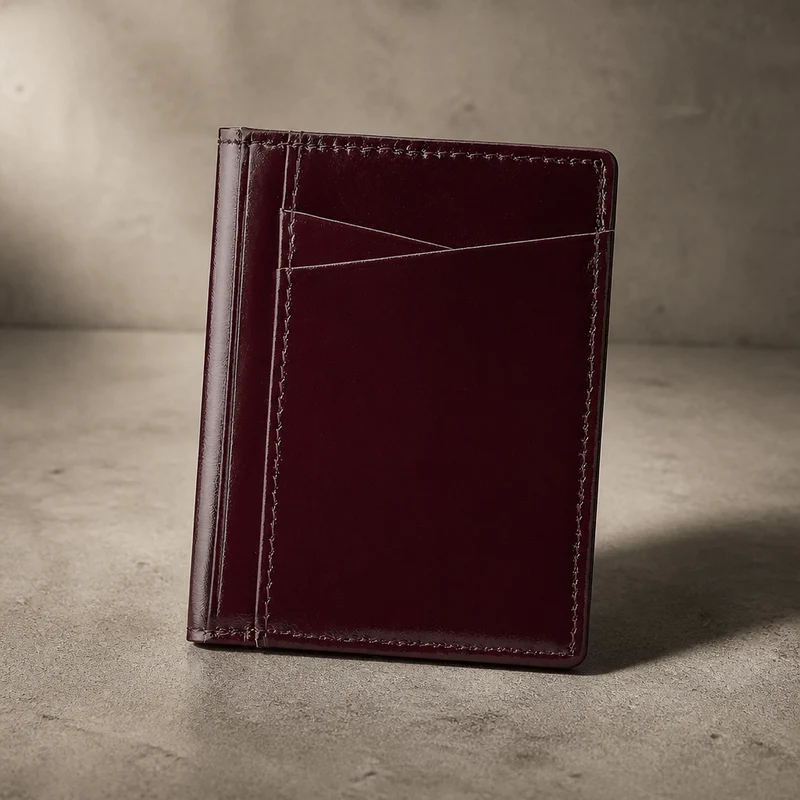 Porte-Cartes Homme Cuir Véritable Vertical à Poche Avant