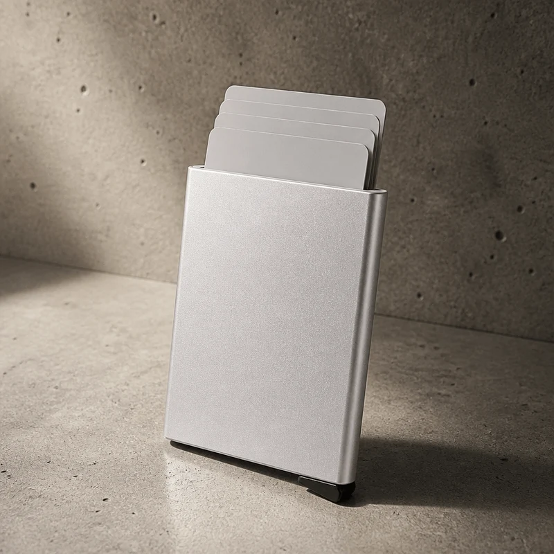 Porte-Cartes Homme Métal Anodisé RFID Slim Design