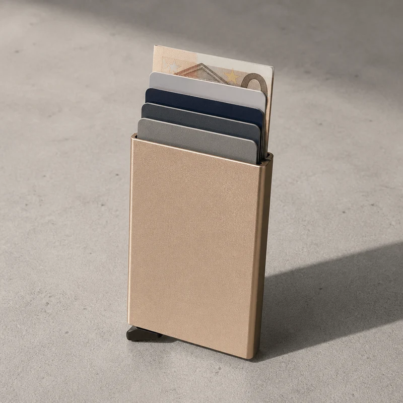 Porte-Cartes Homme Métal Anodisé RFID Slim Design