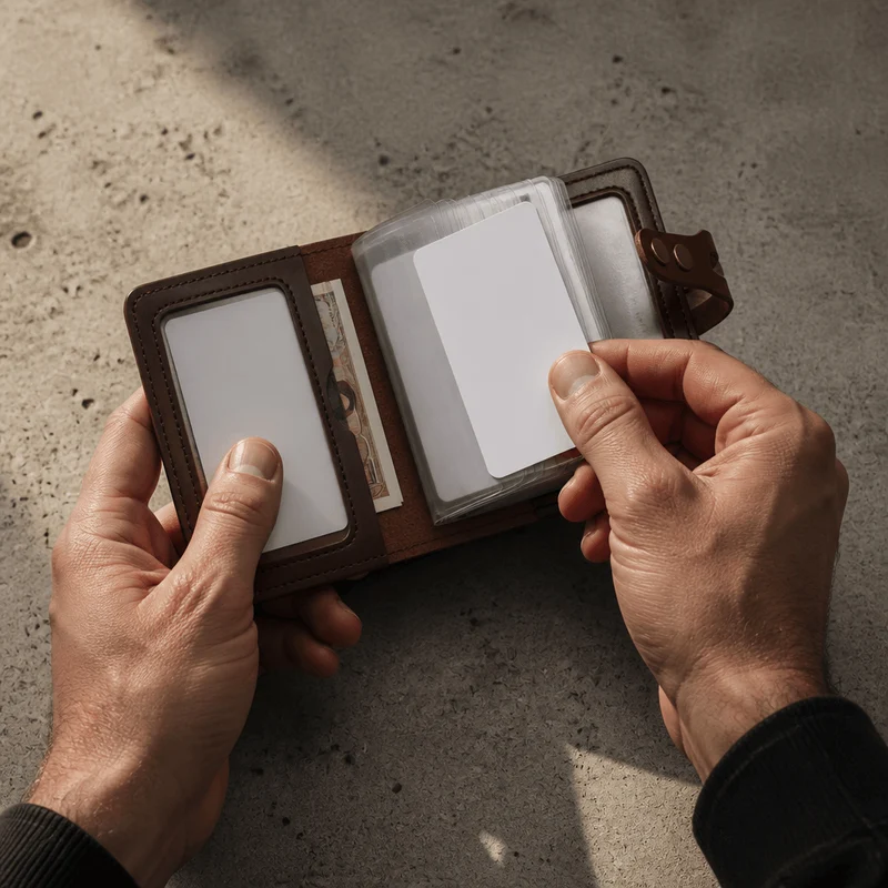 Porte-Cartes Homme Format Classeur à Pochettes