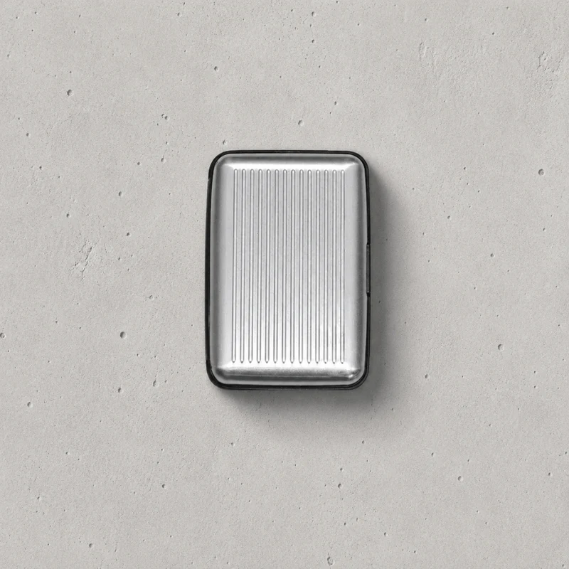 Porte-Cartes Homme Aluminium Compact à Soufflet