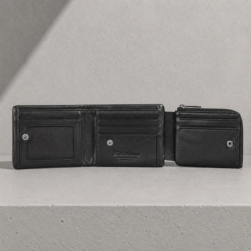 Portefeuille Cuir Homme Personnalisé Compact Zippé