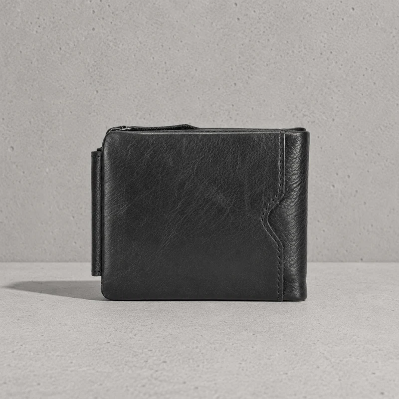 Portefeuille Cuir Homme Personnalisé Compact Zippé