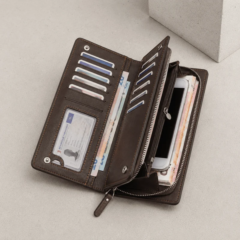 Grand Portefeuille Multifonction à Dragonne pour Homme
