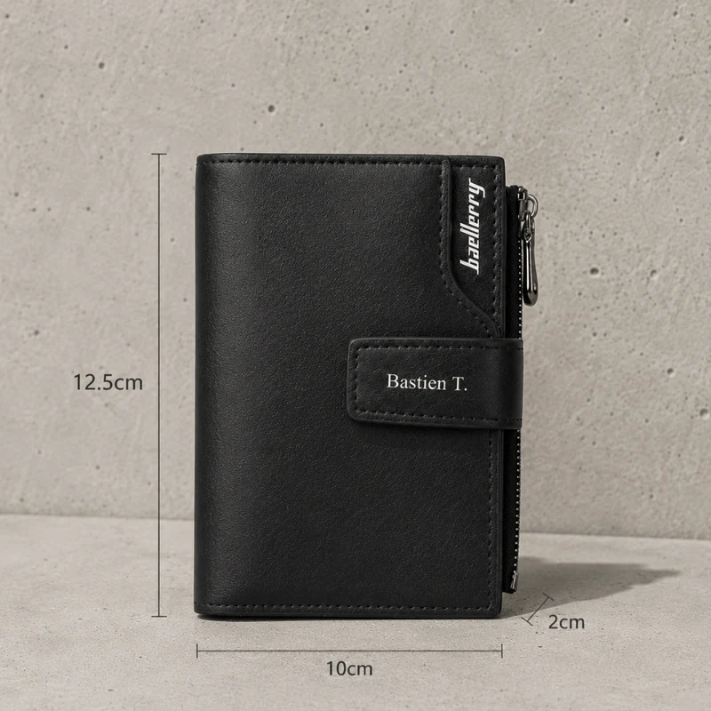 Portefeuille Homme Personnalisable Vertical Zippé