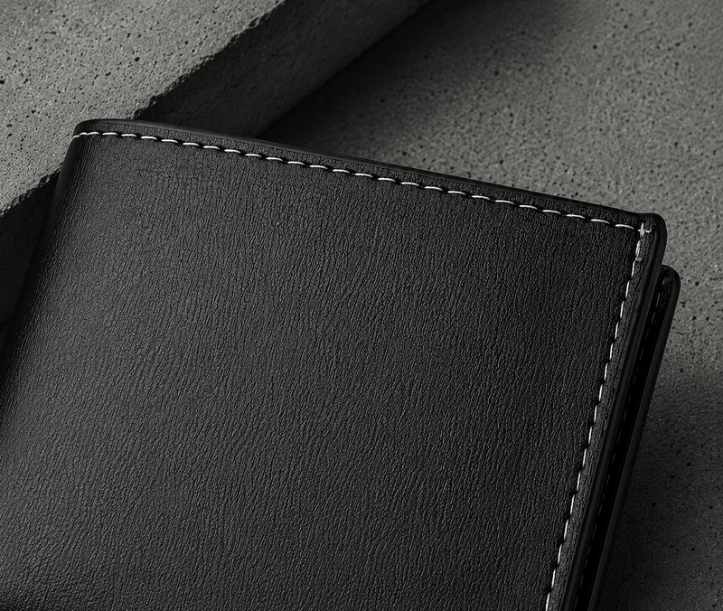 Portefeuille Homme Moderne 2 Volets et Coutures Blanches