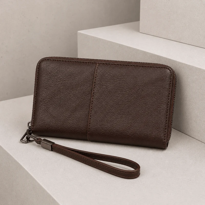 Portefeuille Long Homme Voyage Passeport RFID Dragonne