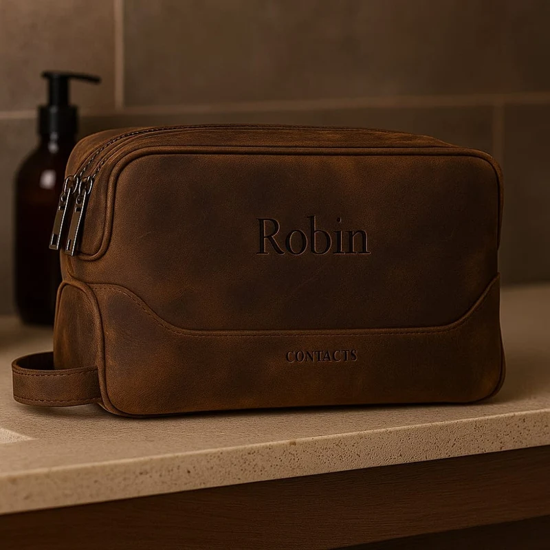 Grande Trousse de Toilette Cuir Homme - Personnalisable