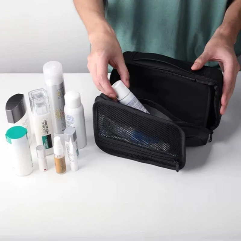 Trousse de toilette homme cuir voyage - Format compact