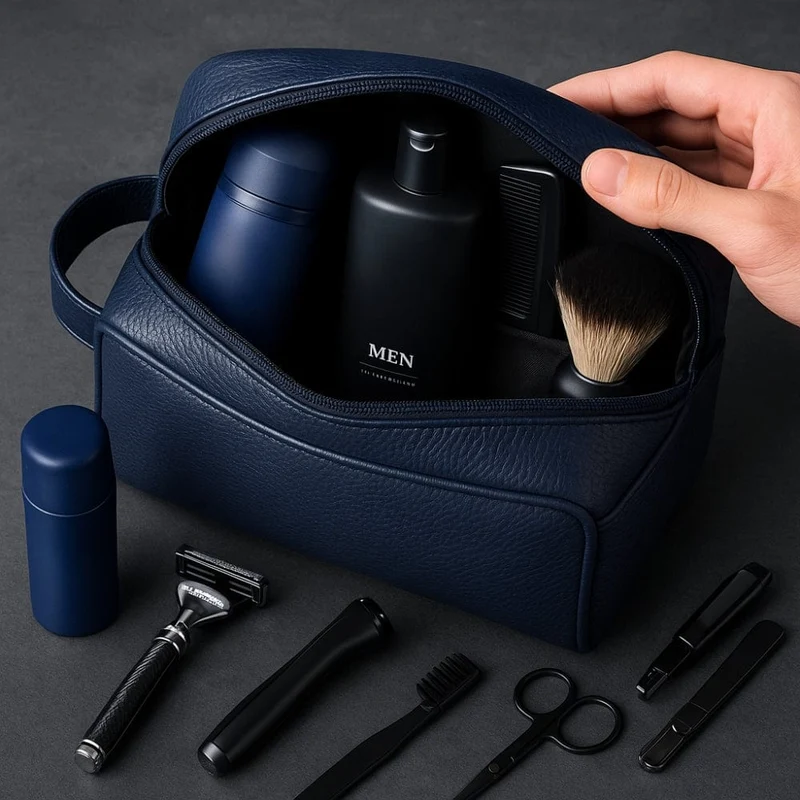 Trousse de toilette homme cuir - Design moderne et pratique