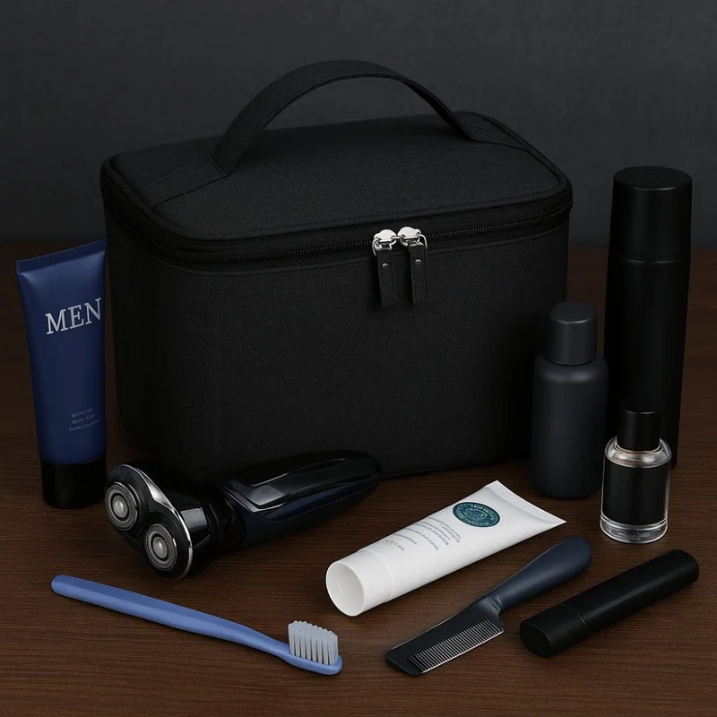 Grande trousse de toilette homme avec compartiments - Organisation optimale
