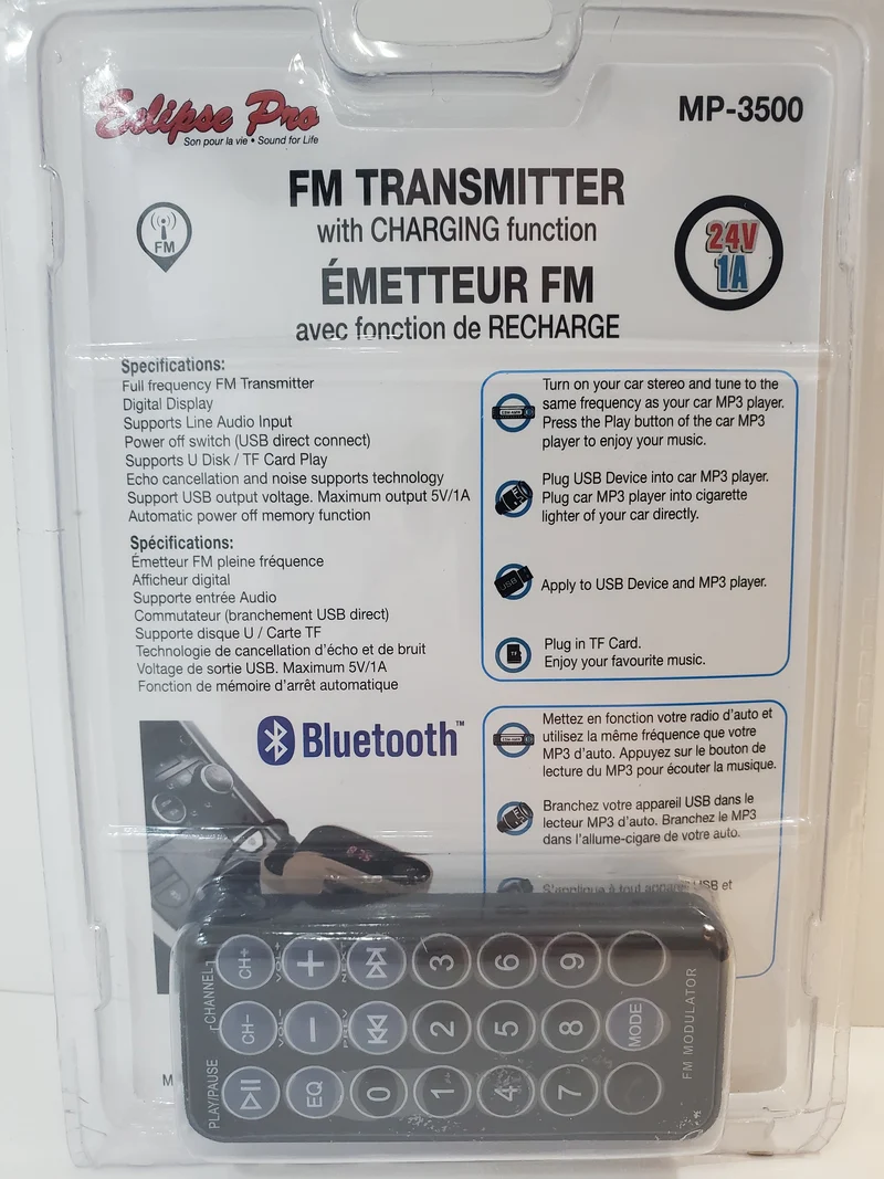 ECLIPSE PRO 8 in 1 FM Transmitter with Charging Function - MP-3500