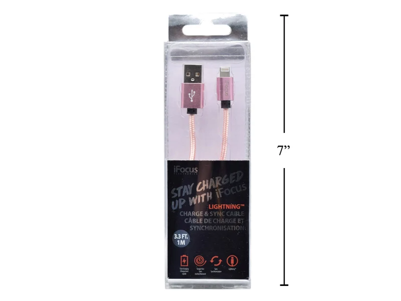 iFOCUS Rose Gold Cable Lightning Charge & Sync - 86406-RG