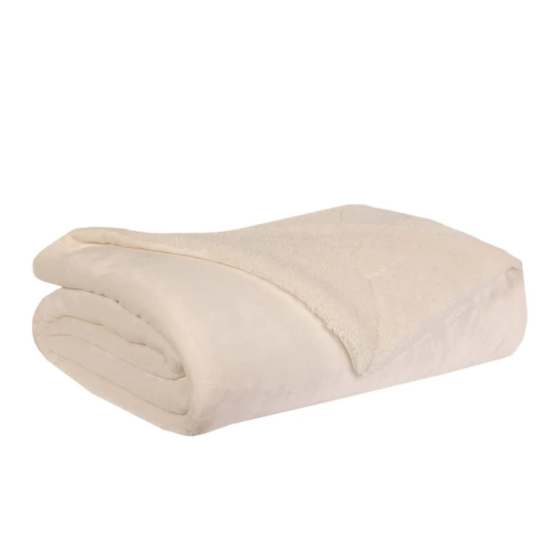 LIFE COMFORT - Couverture en Peluche Sherpa Réversible