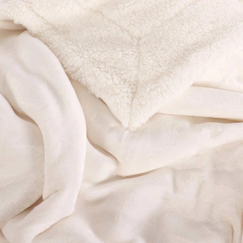 LIFE COMFORT - Couverture en Peluche Sherpa Réversible