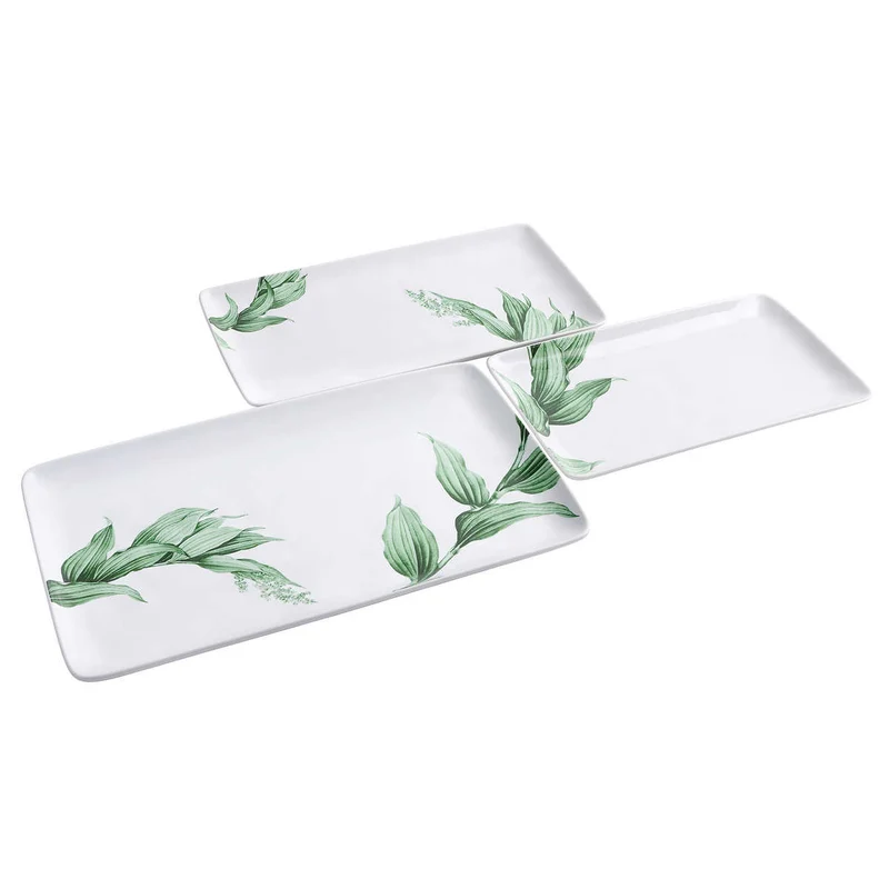 TRUDEAU - Ensemble de 3 Plateaux de Service en Porcelaine