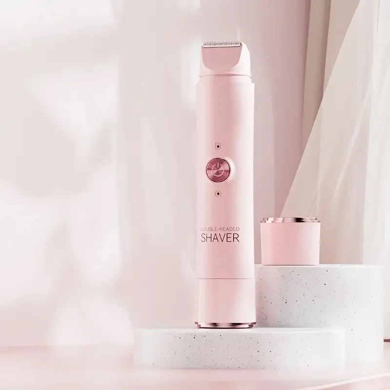 Rasoir électrique 2-en-1 sans fil pour femme — Tondeuse bikini double tête — Utilisation à sec et sous l’eau