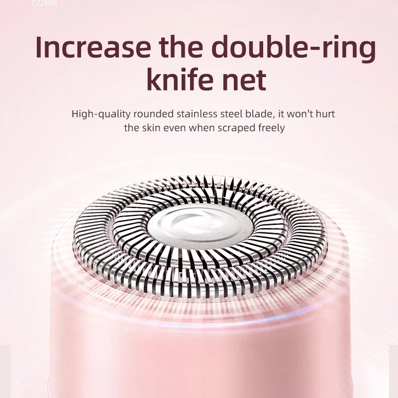 Rasoir électrique 2-en-1 sans fil pour femme — Tondeuse bikini double tête — Utilisation à sec et sous l’eau