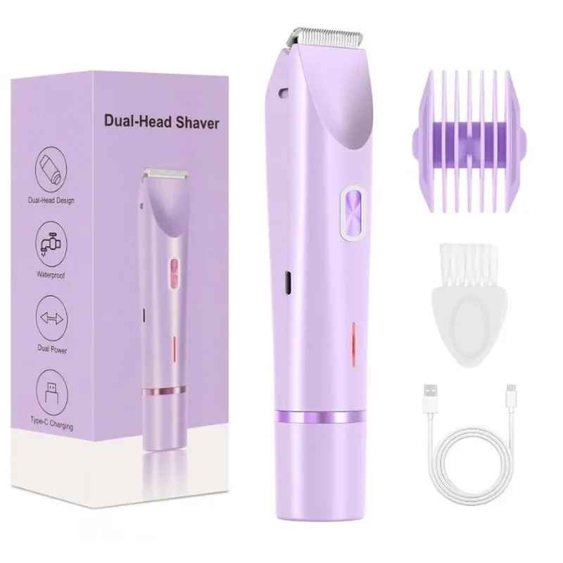 Rasoir électrique 2-en-1 pour femme — Jambes, Aisselles & Maillot — Rechargeable
