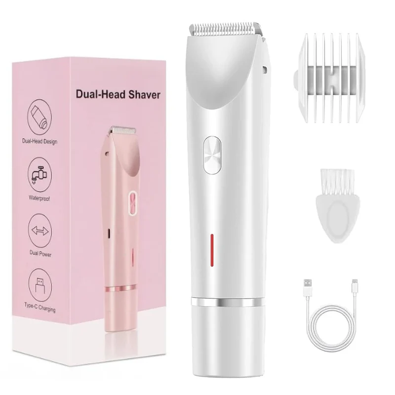 Rasoir électrique 2-en-1 pour femme — Jambes, Aisselles & Maillot — Rechargeable