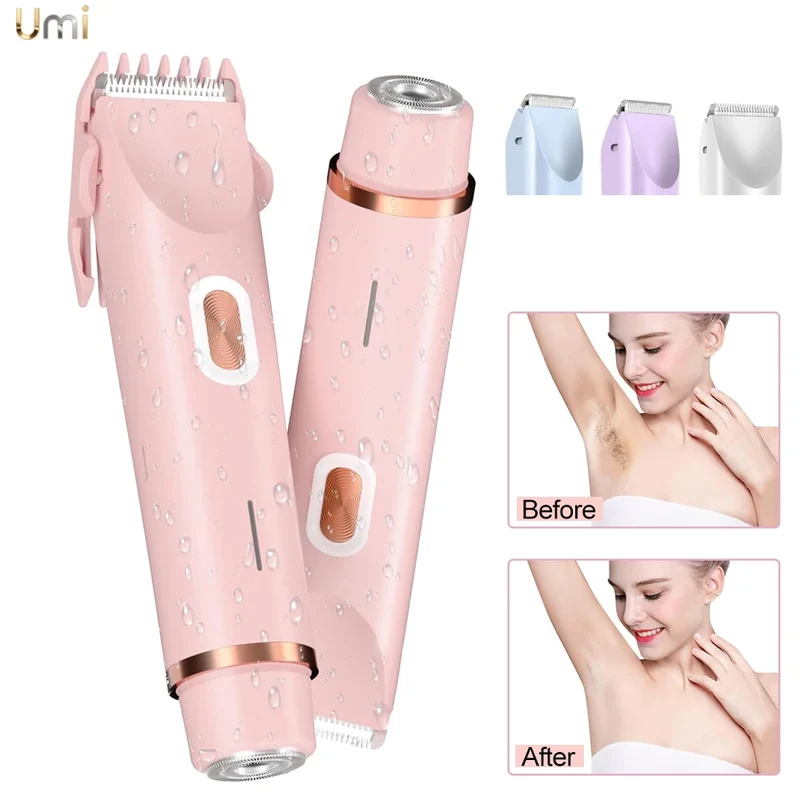 Rasoir électrique 2-en-1 pour femme — Jambes, Aisselles & Maillot — Rechargeable