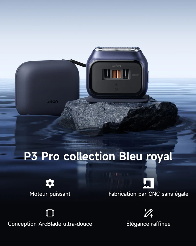 Rasoir électrique Laifen P3 Pro - Collection Bleu Royal