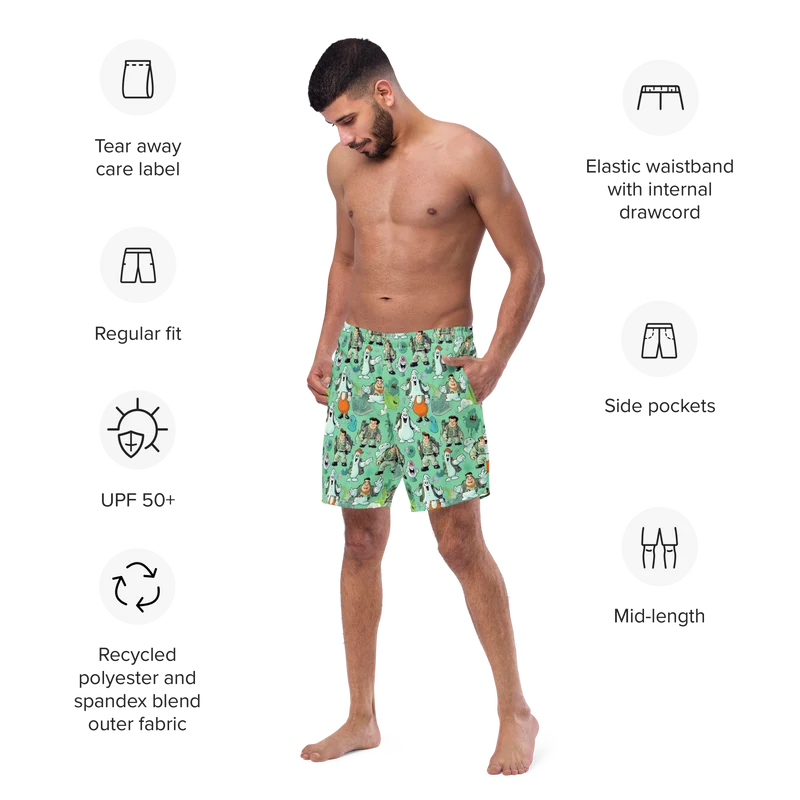 Bustin makes me feel good- swim trunks