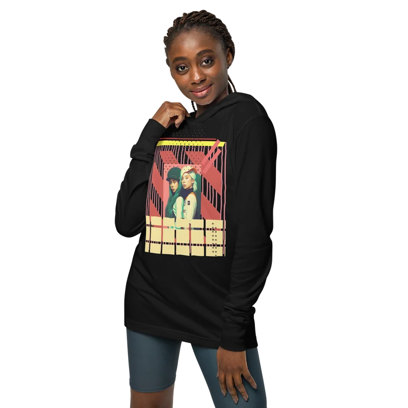 90'sRetro Hooded long-sleeve tee
