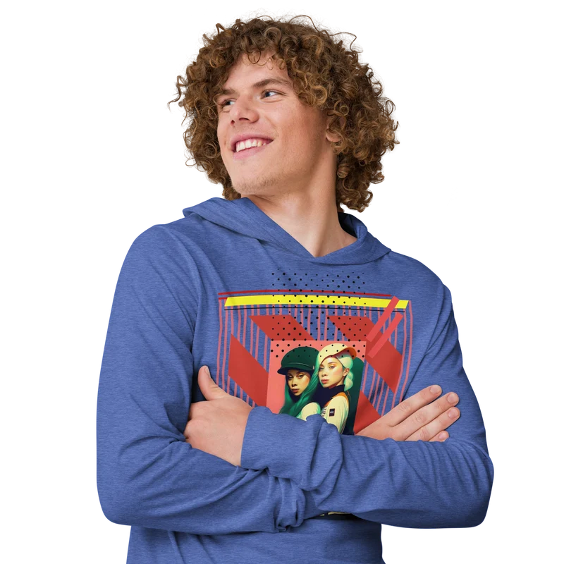 90'sRetro Hooded long-sleeve tee