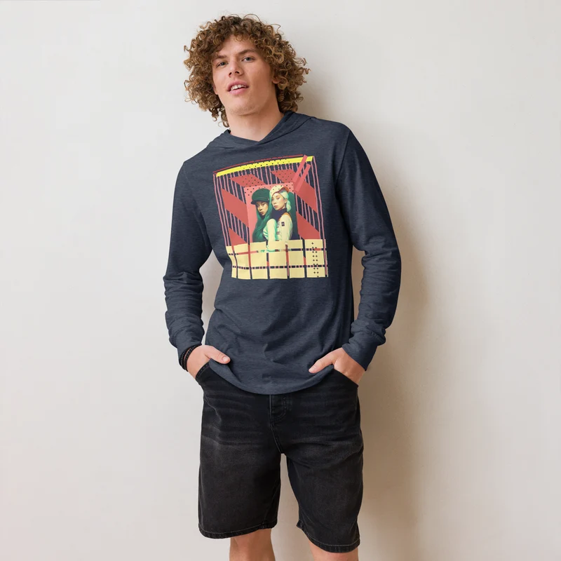 90'sRetro Hooded long-sleeve tee