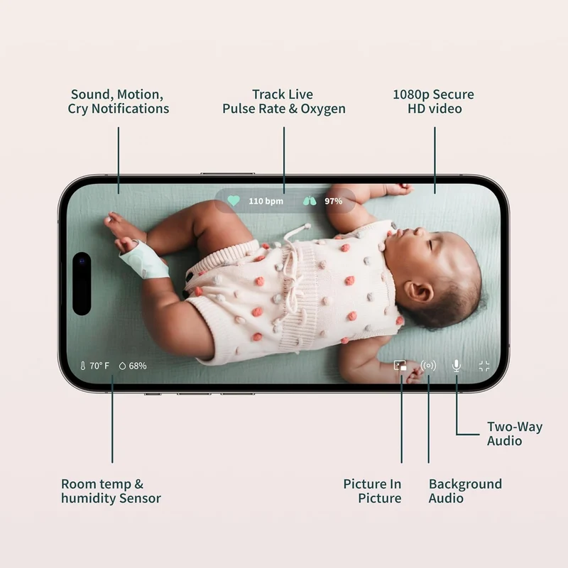 Owlet Dream Duo Wearable Baby Monitor (PS03NMMCJ) - Mint Green