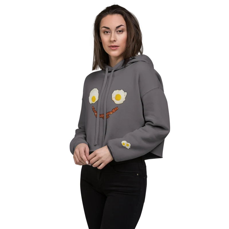 Eggs & Bacon:) Crop-Hoodie