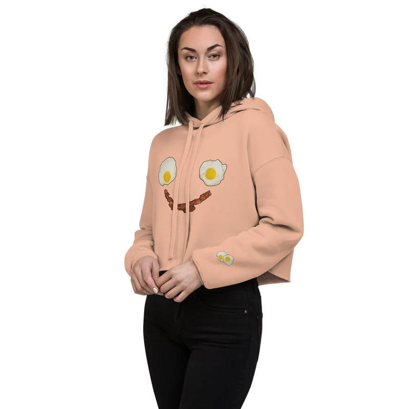 Eggs & Bacon:) Crop-Hoodie