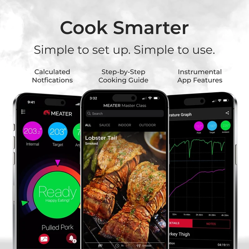MEATER Plus | Smart Meat Thermometer with Bluetooth | 165ft Wireless Range | for The Oven, Grill, Kitchen, BBQ, Smoker, Rotisserie