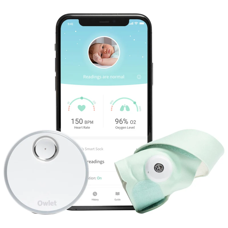 Owlet Smart Sock 3 Heart Rate/Oxygen Baby Monitor (OWL-BM06NNBBYG) - Mint