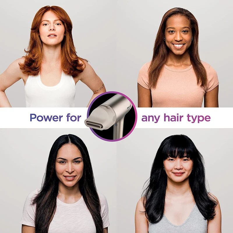 Shark HD102C Blow Dryer HyperAIR Fast-Drying with IQ 2-in-1 Concentrator, Ionic, No Heat Damage, for All Hair Types, Stone (Open Box )