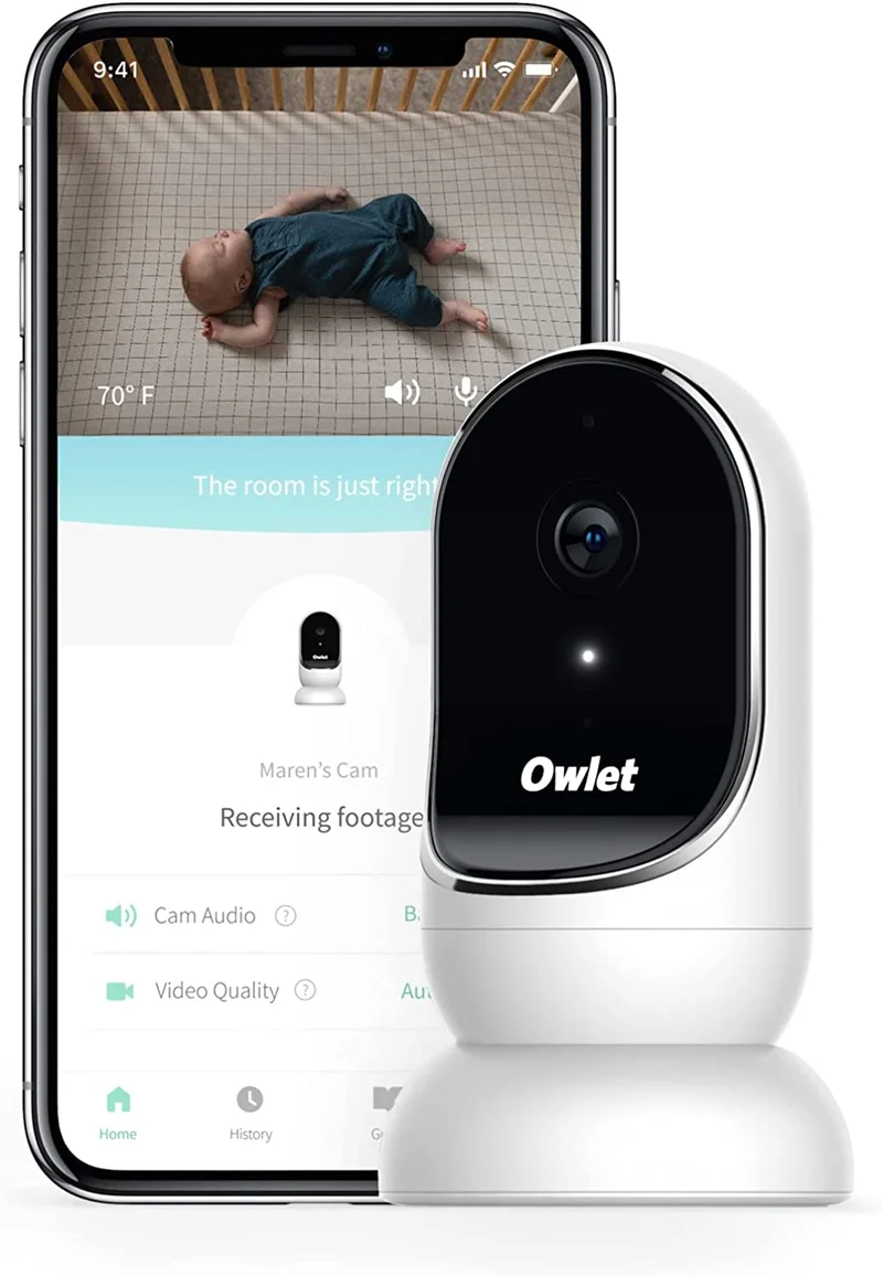Owlet Cam Smart Video Baby Monitor with Room Temperature Sensor (BC01NNBBYF)