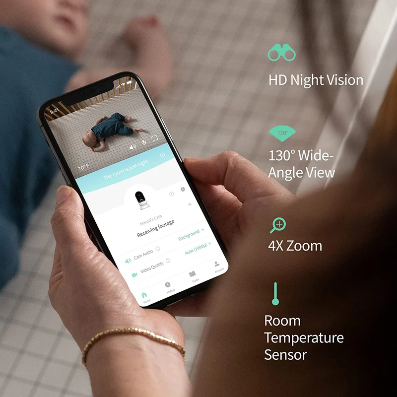 Owlet Cam Smart Video Baby Monitor with Room Temperature Sensor (BC01NNBBYF)